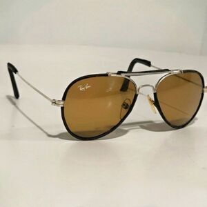 1980s Ray-Ban B&L Leathers Outdoorsman Brown B15 Vintage USA 52-14 Sunglasses